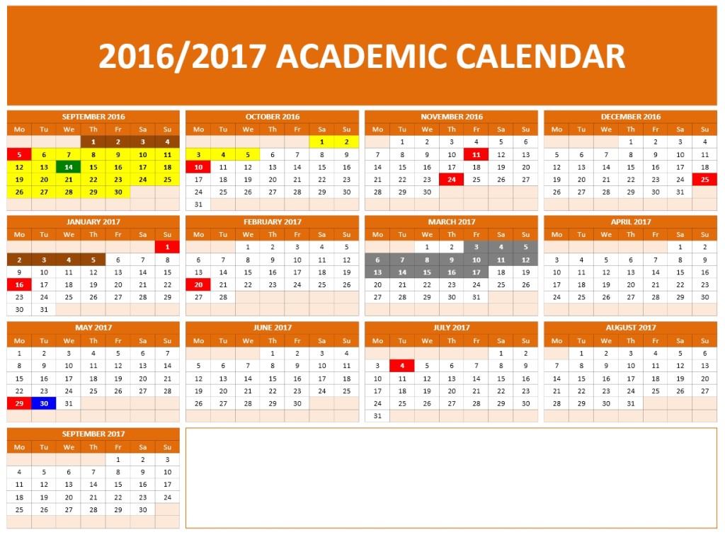 2016-2017 School Calendar 1
